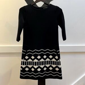 Made in Italy sweater dress black and white SOFT Merino wool size 38IT XS